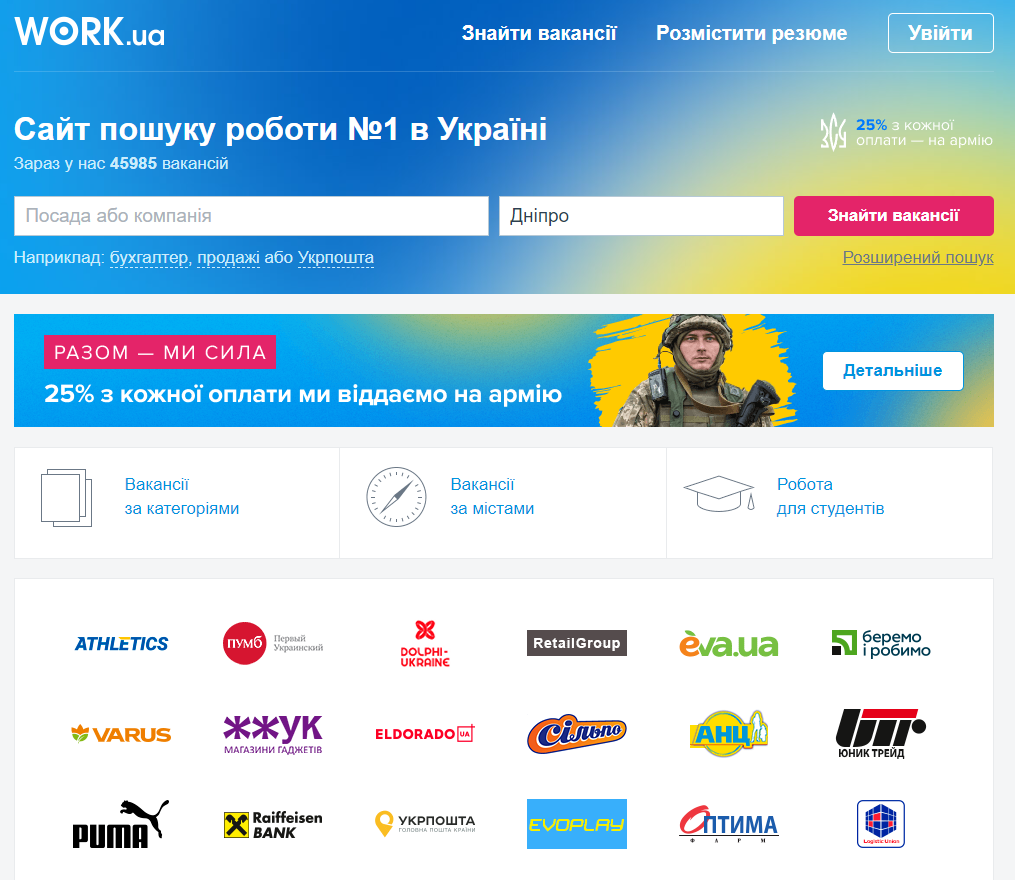 Сайты поиска работы