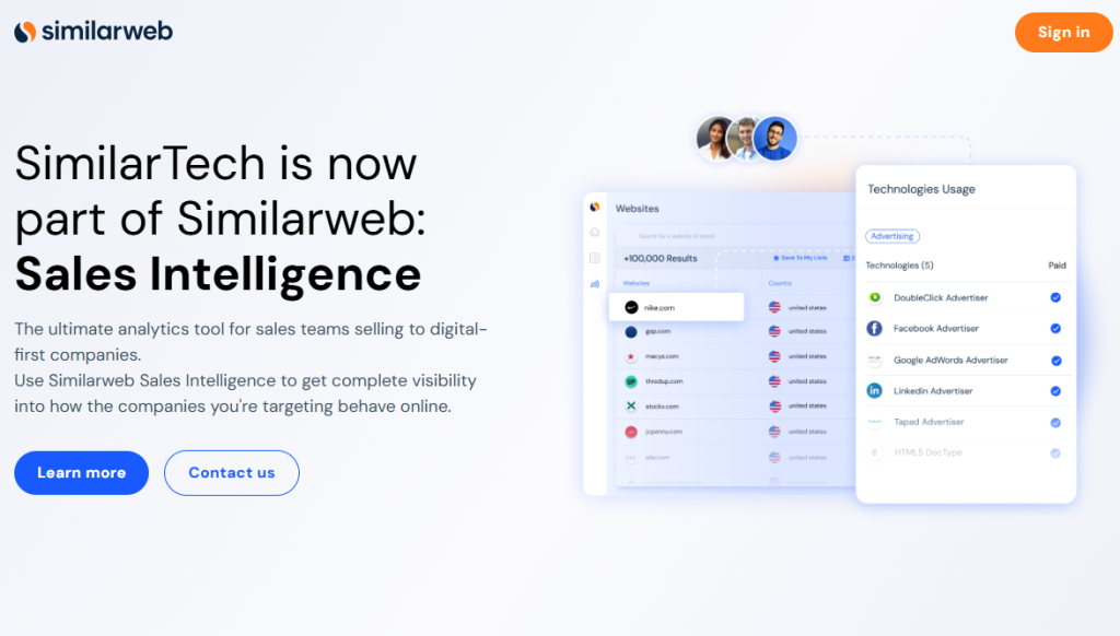 SimilarTech Prospecting — часть SimilarWeb
