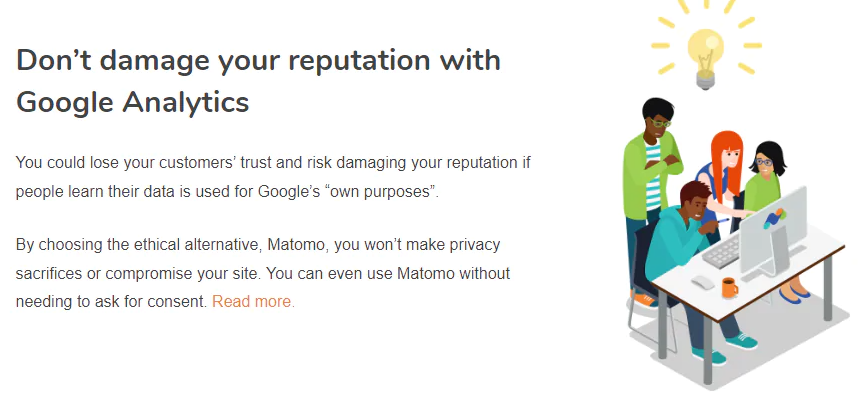 Сайт сервісу для перевірки трафіку сайту Matomo 2