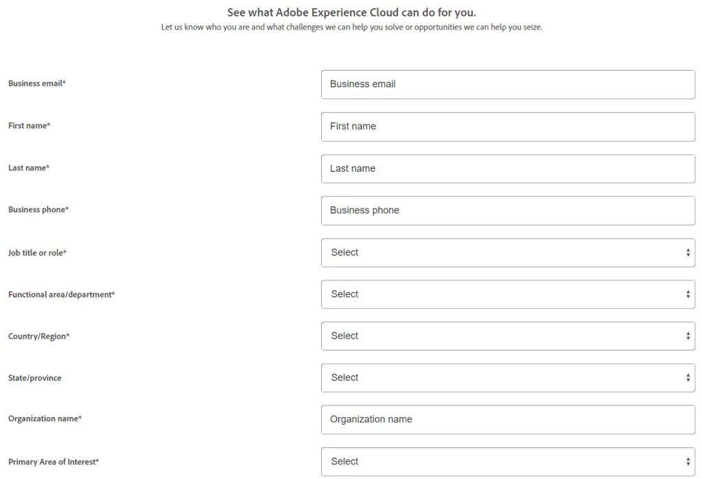 Анкета на отримання тестового доступу до сервісу Adobe Analytics