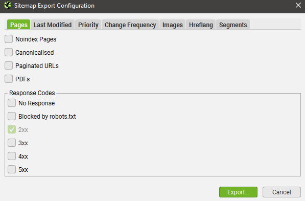 Налаштування параметрів Sitemap (Last Modified, Priority) в інтерфейсі SEO Spider. Технічна підготовка ресурсу під SEO для інтернет-магазину будь-якої складності